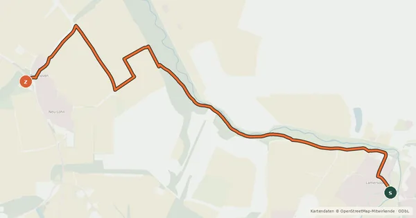 Kartenübersicht der Radroute Inden (39) - Eschweiler (84)