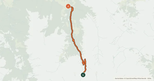 Kartenübersicht der Radroute Innerst - Geisljoch