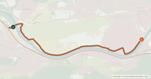 Kartenübersicht der Radroute Innradweg - Alternative Höttinger Au