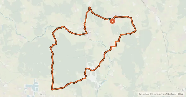 Kartenübersicht der Radroute Ins Grüne