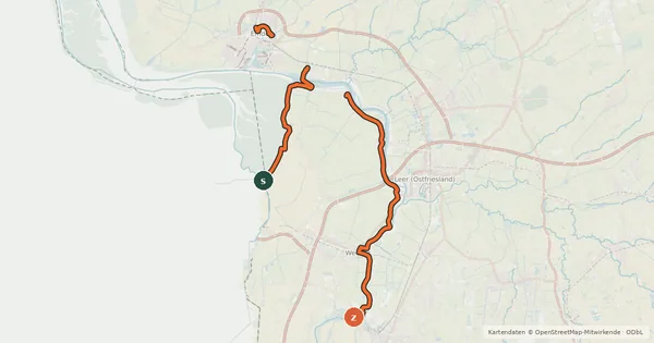 Kartenübersicht der Radroute Internationale Dollard Route