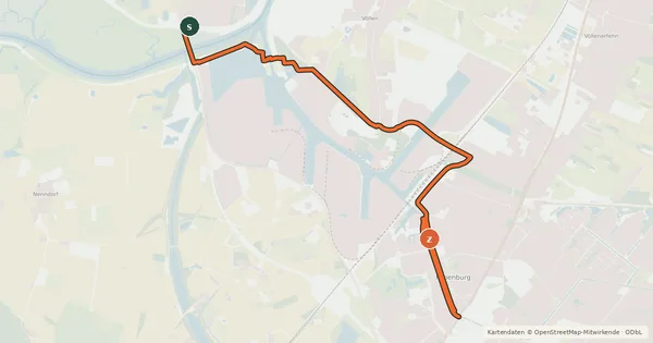 Kartenübersicht der Radroute Internationale Dollard Route A