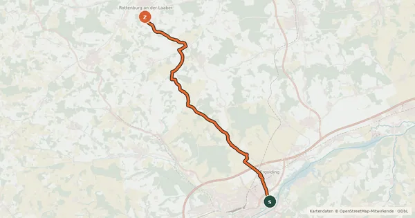 Kartenübersicht der Radroute Isar-Laaber Radweg (West-Route)