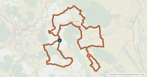 Kartenübersicht der Radroute Ith-Schleife