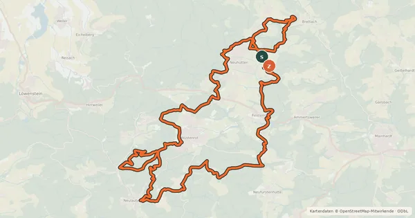 Kartenübersicht der Radroute IVB MTB Tour 5 Hoch Oben