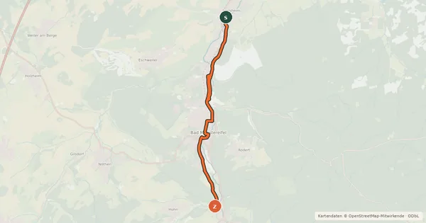 Kartenübersicht der Radroute Iversheim (96) - Eicherscheid (97)
