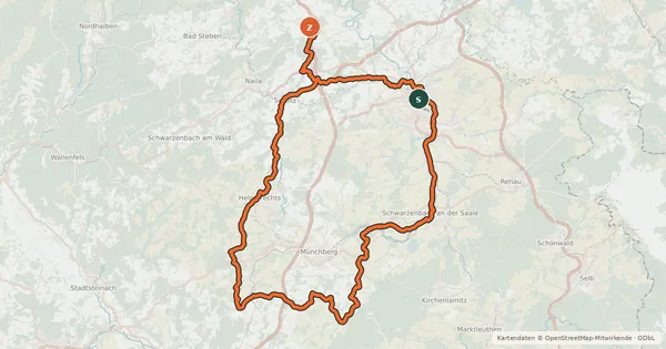 Kartenübersicht der Radroute Jakobus Radpilgerweg