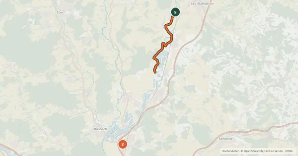 Kartenübersicht der Radroute Jakobus Radpilgerweg Kronach - Feuchtwangen