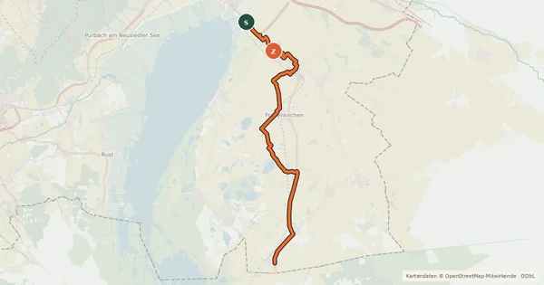 Kartenübersicht der Radroute Jubiläumsradweg R1 - Variante Seewinkel