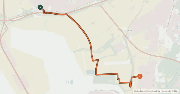 Kartenübersicht der Radroute Jüchen (15) - Grevenbroich (24)