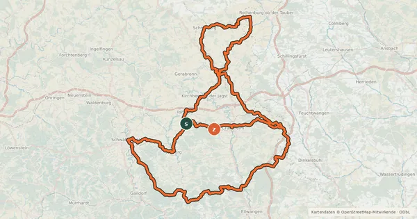 Kartenübersicht der Radroute JuheTour