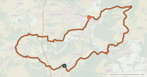 Kartenübersicht der Radroute Jungbrunnen-Route