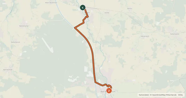 Kartenübersicht der Radroute Juniortour