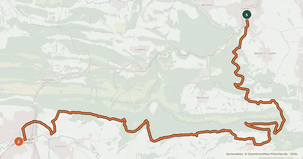 Kartenübersicht der Radroute Jura Bike