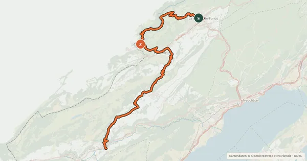 Kartenübersicht der Radroute Jura Bike
