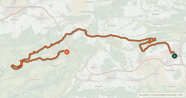 Kartenübersicht der Radroute Jura Bike