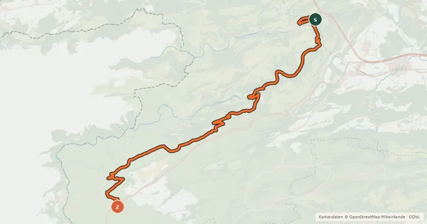 Kartenübersicht der Radroute Jura Bike