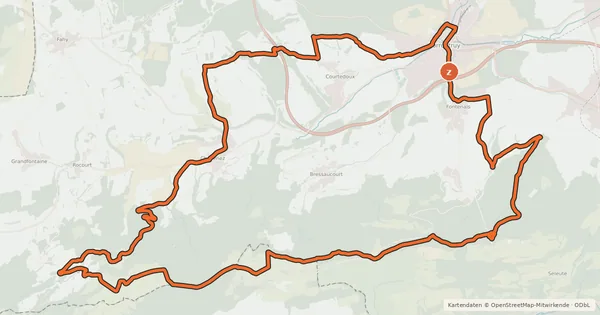Kartenübersicht der Radroute Jurassic Bike (707)