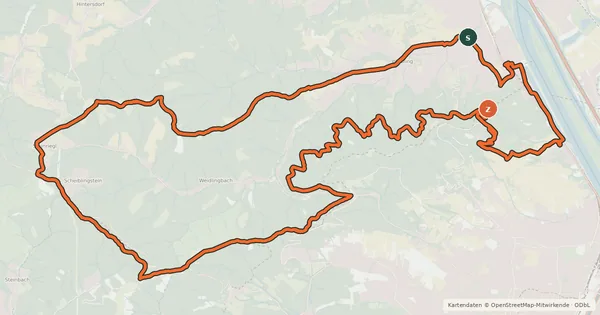 Kartenübersicht der Radroute Kahlenbergerdorf-Strecke