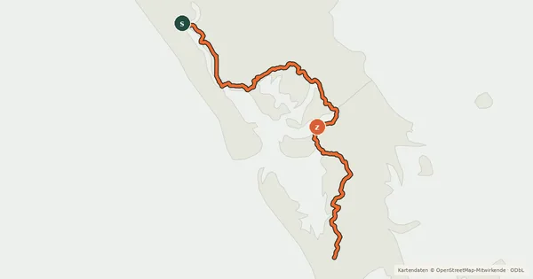 Kartenübersicht der Radroute Kaipara TA Alternate