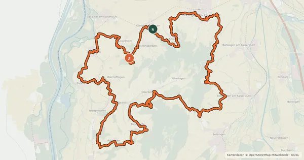 Kartenübersicht der Radroute Kaiser-Tour