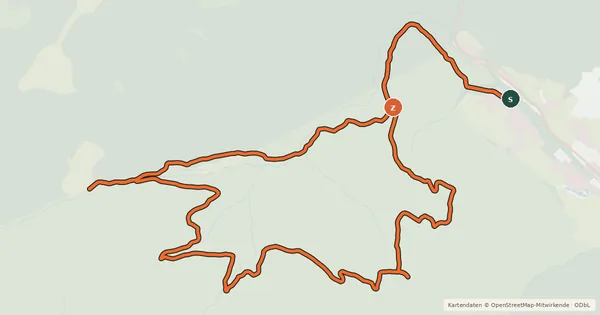 Kartenübersicht der Radroute Kaitlalm/Reiteralm-Runde