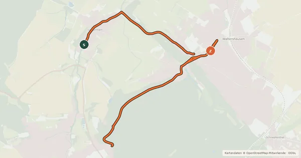 Kartenübersicht der Radroute Kalkberg/Deysingslust