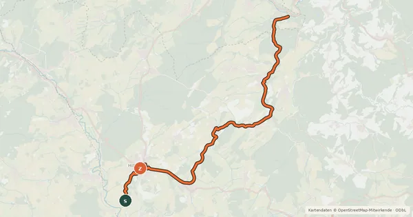 Kartenübersicht der Radroute Kalkeifel-Radweg