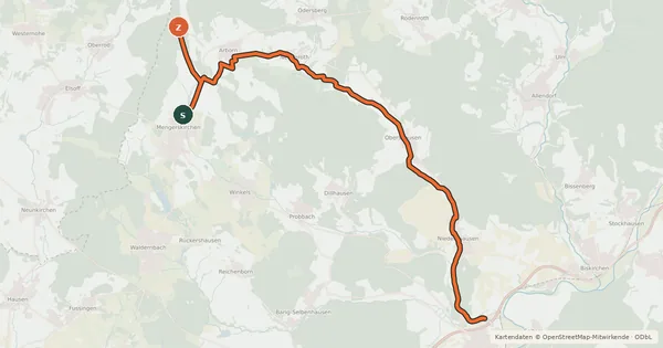 Kartenübersicht der Radroute Kallenbachradweg