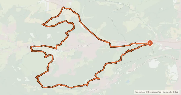 Kartenübersicht der Radroute Kaltenleutgeben-Strecke