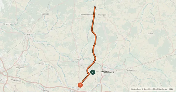 Kartenübersicht der Radroute Kanalradweg Elbe-Seitenkanal