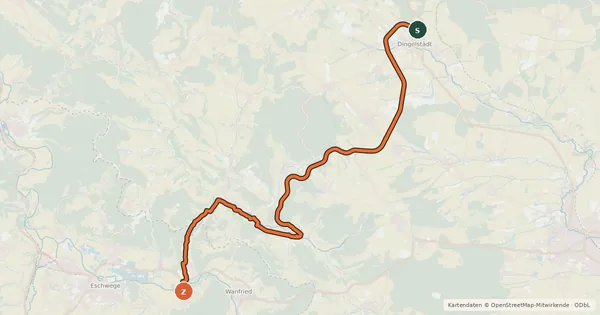 Kartenübersicht der Radroute Kanonenbahn Radweg