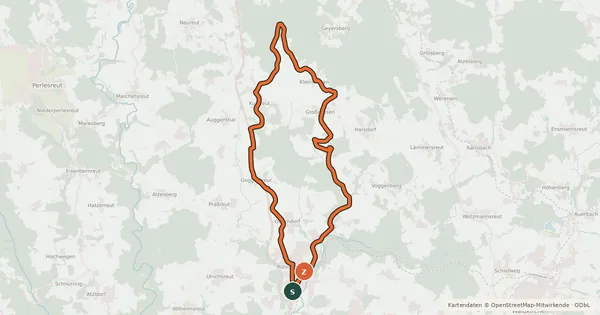 Kartenübersicht der Radroute KapellenRadWanderWeg Tour B