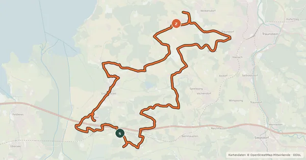 Kartenübersicht der Radroute Kapellenradweg