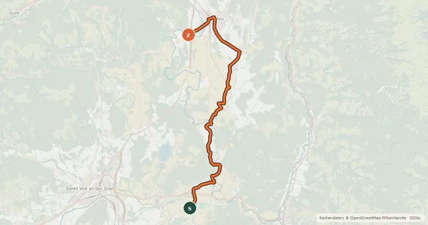 Kartenübersicht der Radroute Kappelerweg