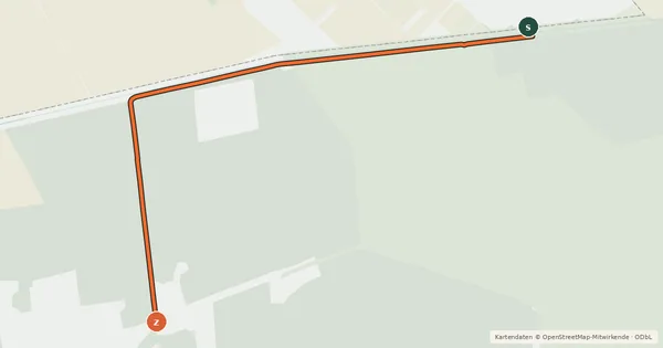 Kartenübersicht der Radroute Kapuvár - Andau-Brücke