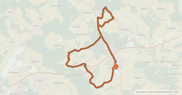 Kartenübersicht der Radroute Karl-Drais-Radweg