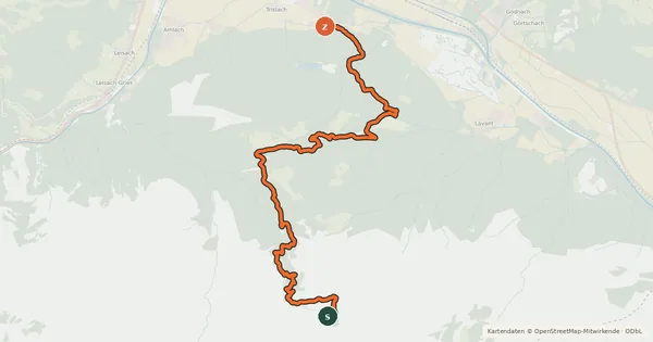 Kartenübersicht der Radroute Karlsbader Hütte