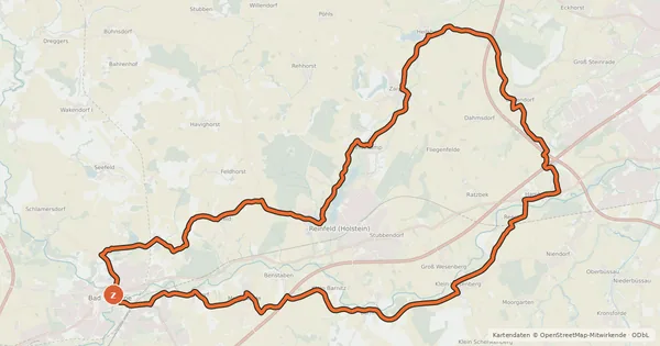 Kartenübersicht der Radroute Karpfentour