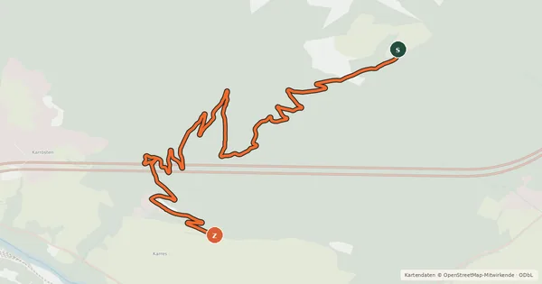 Kartenübersicht der Radroute Karrer Alm