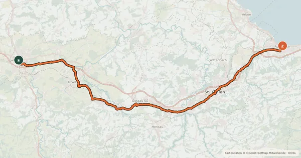 Kartenübersicht der Radroute Kartäuser-Fürstenland-Route
