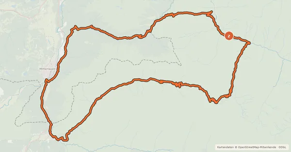 Kartenübersicht der Radroute Karwendel Runde
