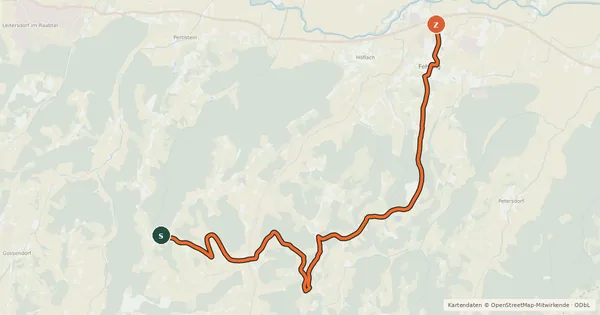 Kartenübersicht der Radroute Kastanientour Alternative