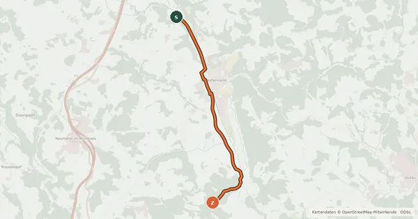 Kartenübersicht der Radroute Kefermarkter Radrunde