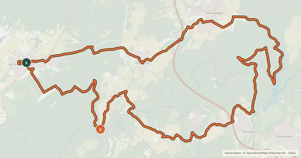Kartenübersicht der Radroute Keller MTB Route No. 9