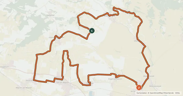 Kartenübersicht der Radroute Kellergassen Tour
