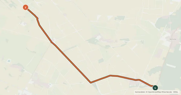 Kartenübersicht der Radroute Kienberg (6) - Fehrbellin (24)