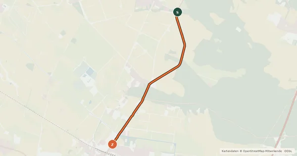 Kartenübersicht der Radroute Kienberg (6) - Nauen (15)