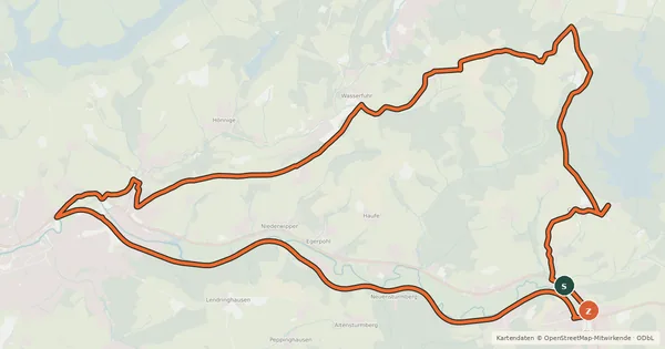 Kartenübersicht der Radroute Kirchdorfradweg Wipperfürth Route 3