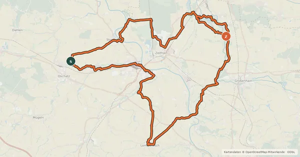Kartenübersicht der Radroute Kirchenradweg